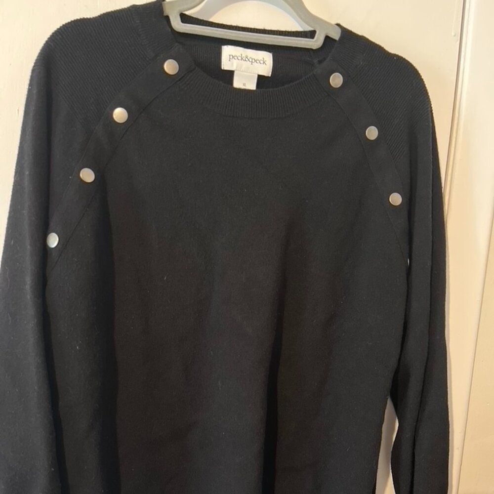 PECK AND PECK BLACK SWEATER SZ XL